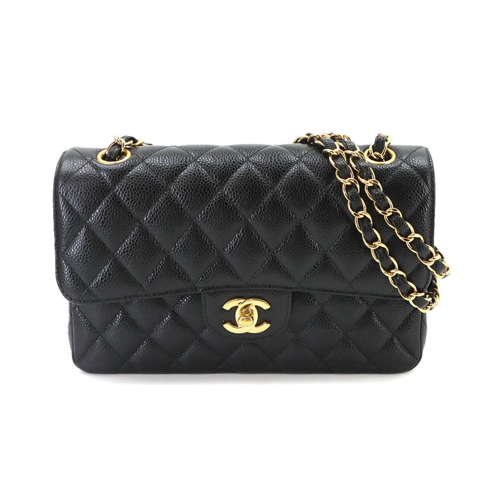 Chanel Matelasse 23 Chain Shoulder Handbag, Caviar Leather, Black, A01113, Go...